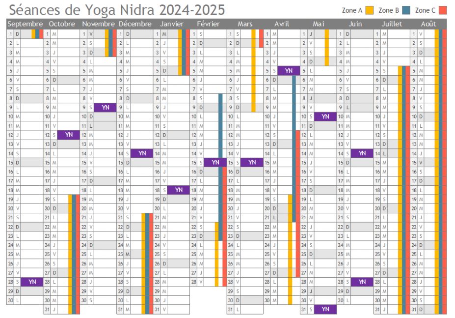 Séances Yoga Nidra 2024-2025